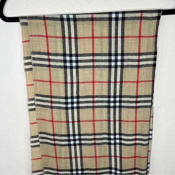 Beige Plaid Pashima Cashmere Unisex Scarf Women’s Men’s Luxurious Soft - Picture 7 of 10